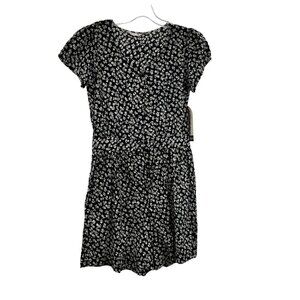 Tangibles Women's Short Sleeve Button Down Romper Black/White Size Medium New